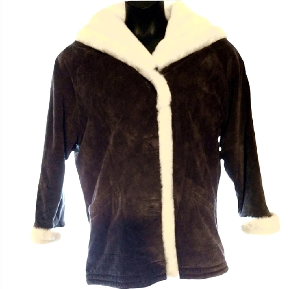 Gorgeous shearling suede winter coat EUC ❤️ - Picture 2 of 16